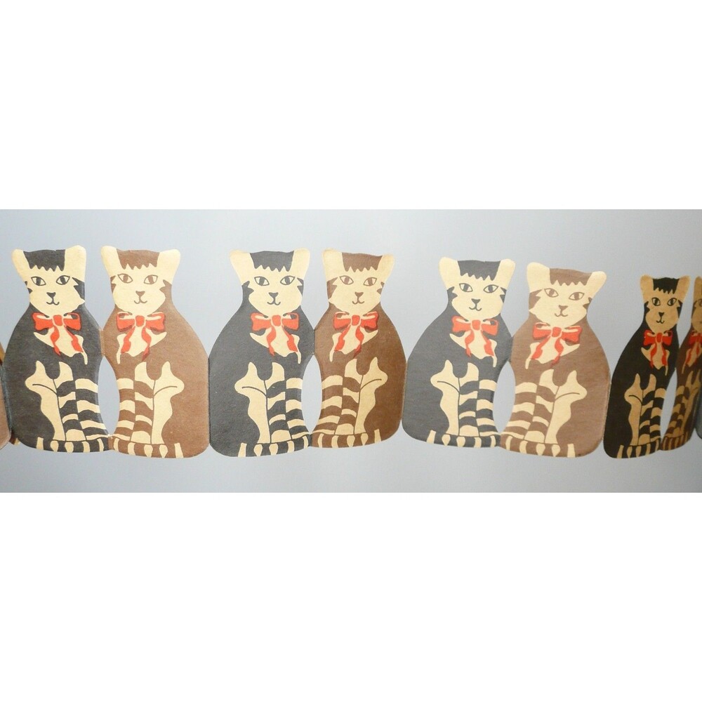 Cat Kitten Paper 8’ Garland Christmas Decoration Holiday Party Scrapbook Taiwan